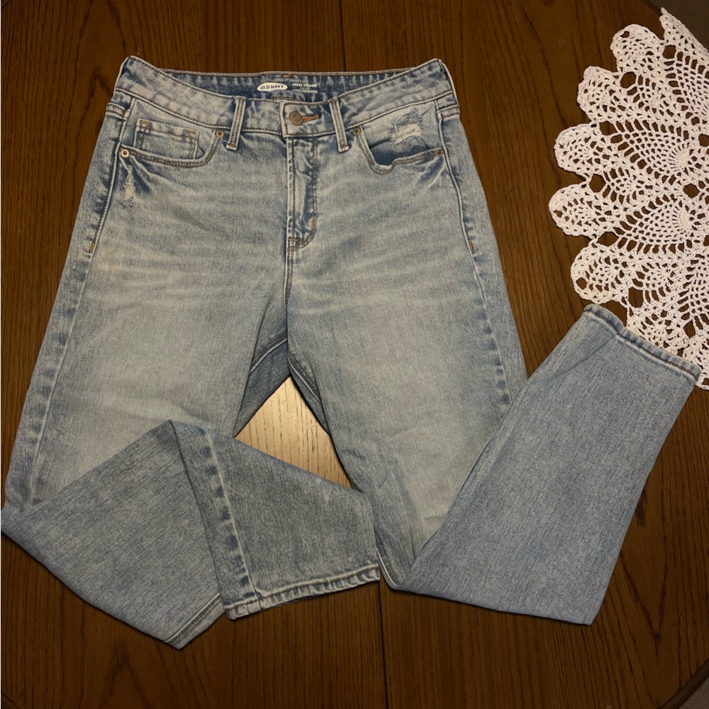 Old Navy High Rise Straight Leg Light Wash Jeans